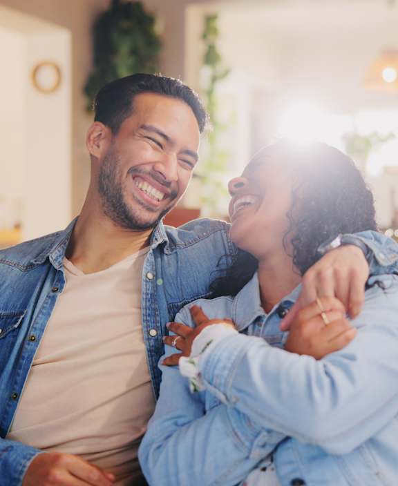 Happy Couple at Eastside Haven at 17th Apartments, California